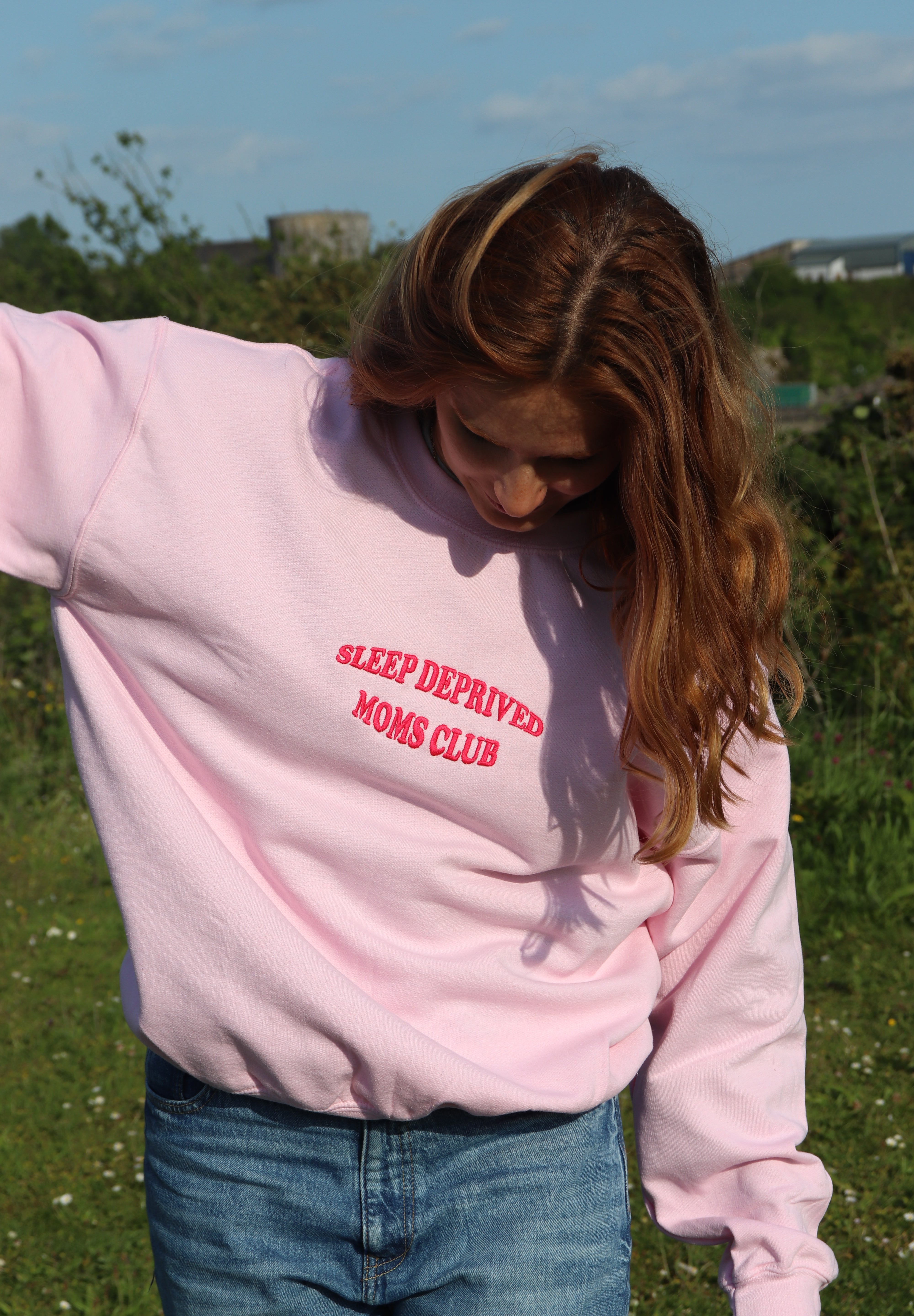 Custom embroidered ‘Sleep Deprived Moms Club’ Sweatshirt