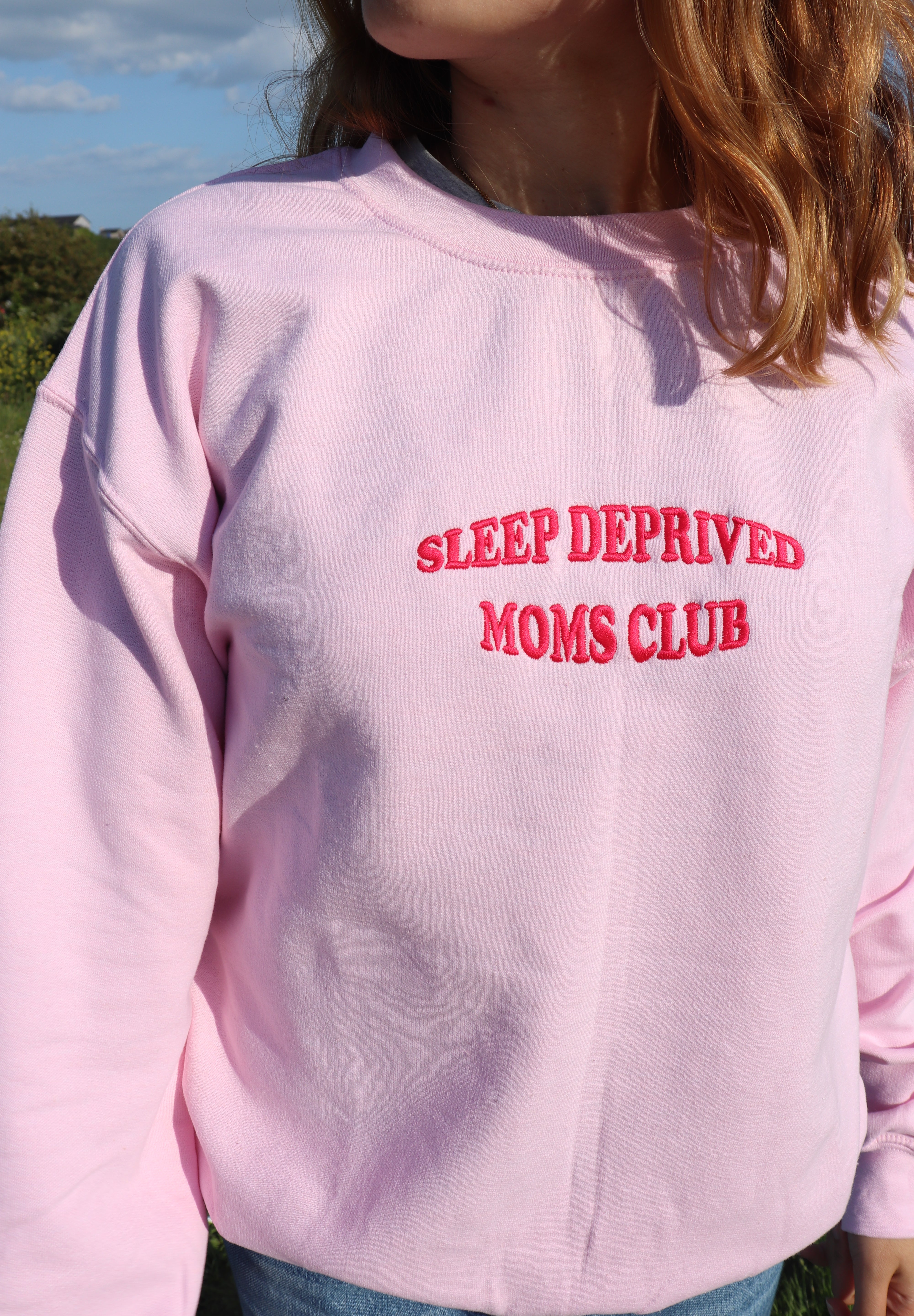 Custom embroidered ‘Sleep Deprived Moms Club’ Sweatshirt